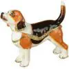 3.2" Beagle Standing Crystal Studded Jewelry Trinket Box