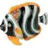 3.2" Striped Black & White Butterfly Fish Crystal Studded Jewelry Trinket Box