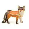 2.6" Standing fox crystal studded jewelry trinket box