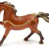4.8" Galloping Horse Crystal Studded Jewelry Trinket Box