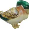 2.3" Green Headed Duck Crystal Studded Jewelry Trinket Box