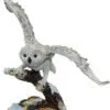 4.7" Snowy Owl on Branch Crystal Studded Jewelry Trinket Box