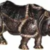 3.5" Grey Rhinoceros Crystal Studded Jewelry Trinket Box