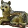 3.6" Wolf and Cub Crystal Studded Jewelry Trinket Box