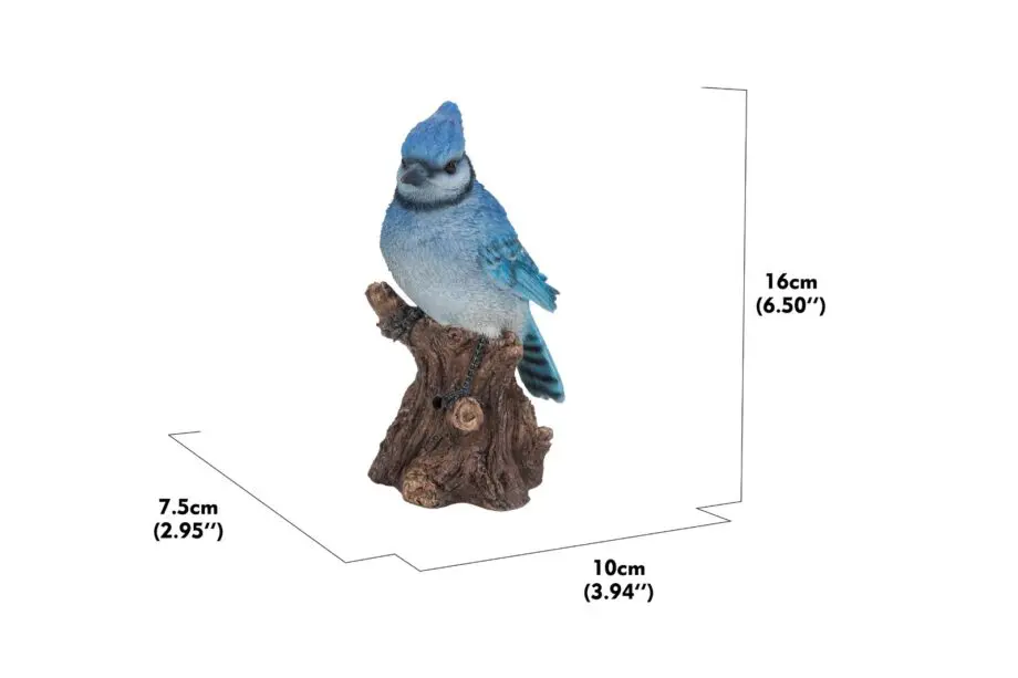 6.5" Motion Activated Singing Blue Jay on a Stump