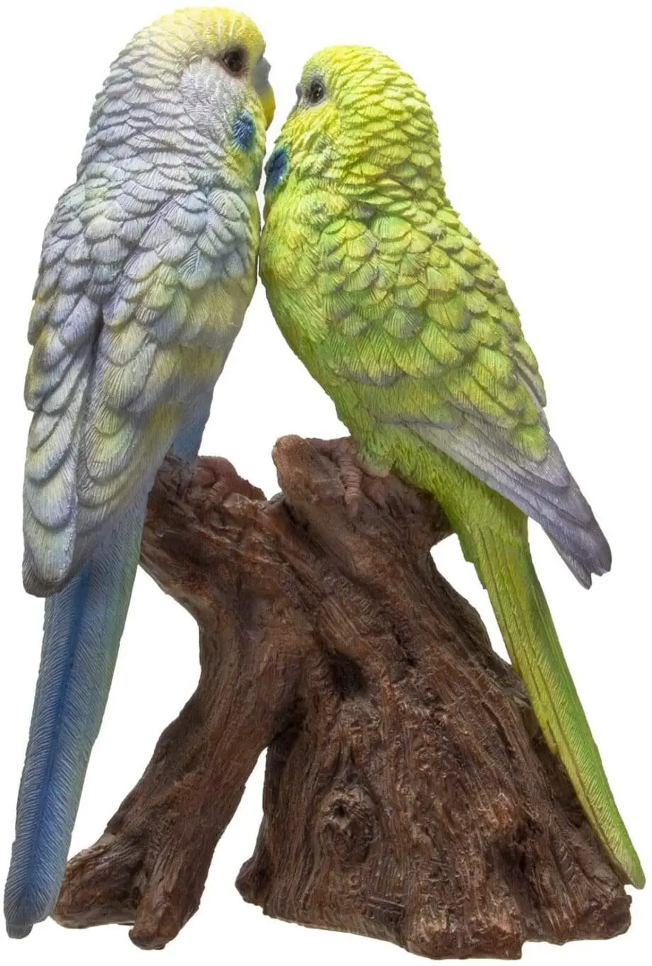 7" Blue & Green Budgerigar Pair Motion Activated Singing Figurine