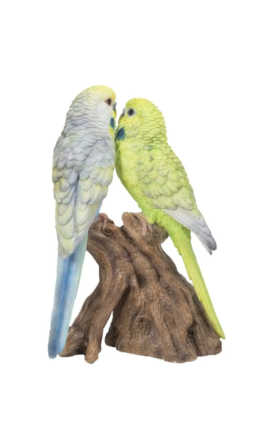 7" Blue & Green Budgerigar Pair Motion Activated Singing Figurine