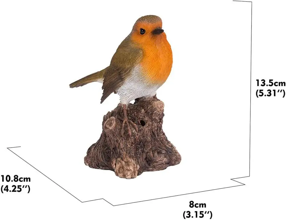 5" Robin Motion Activated Singing Figurine