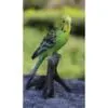 6.5" Green Budgie on a Branch Figurine