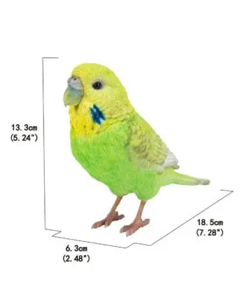 5" Green Budgerigar with Iron Foot