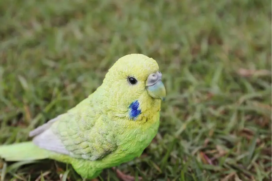 5" Green Budgerigar with Iron Foot