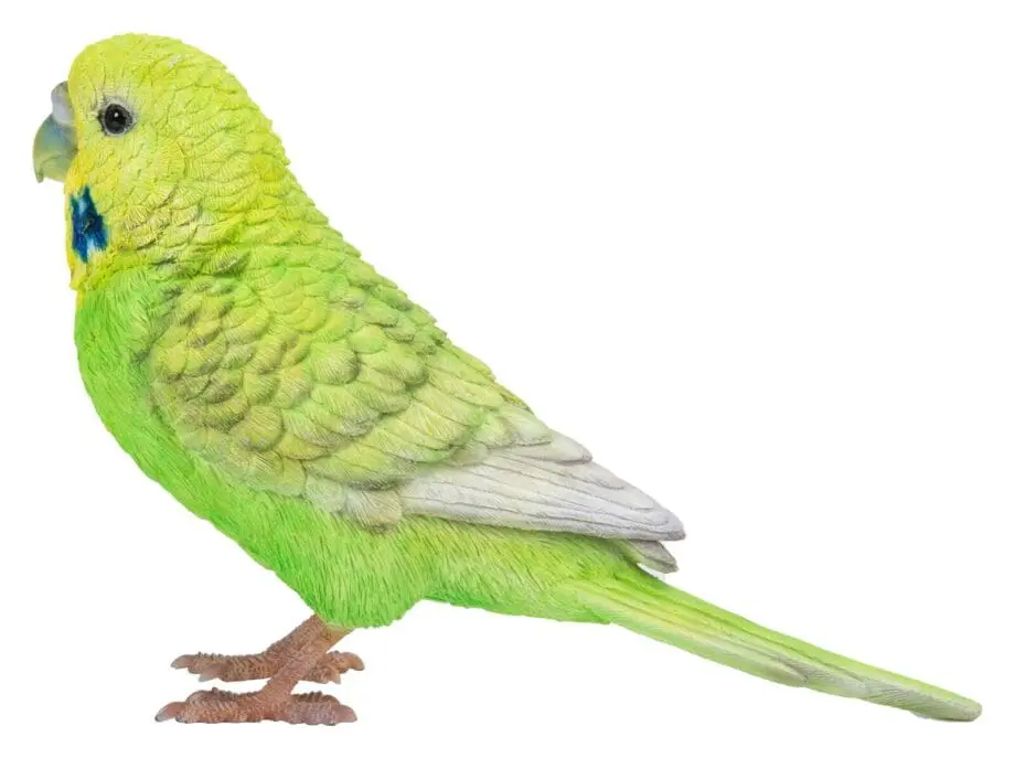 5" Green Budgerigar with Iron Foot