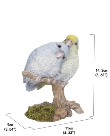 5.6" Pacific Parrotlets Pair on a Branch Figurine