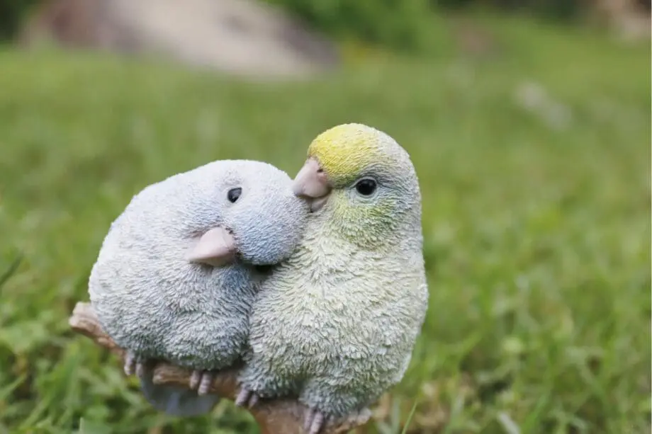 5.6" Pacific Parrotlets Pair on a Branch Figurine