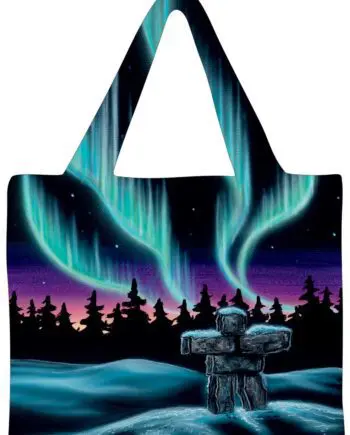 "Sky Dance – Inukshuk" 18" x 15" Reusable Shopping Bag by Artist Amy Keller-Rempp