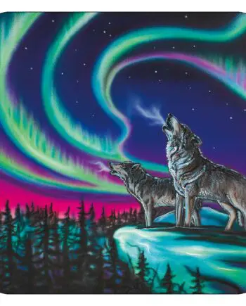 "Sky Dance – Wolf Song" 4" x 4" Coaster Set by Artist Amy Keller-Rempp