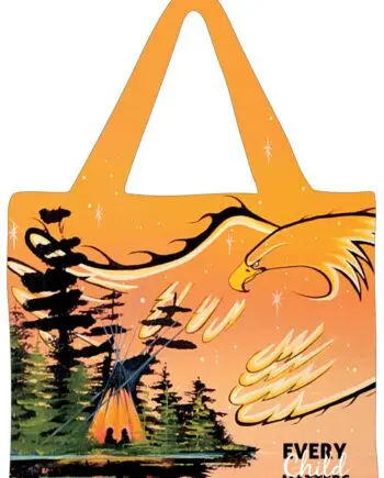 "Eagle Protector" 18" x 15" Reusable Art Shopping Bag by Artist William Monague