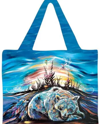 "Sleepy Bear" 18" x 15" Reusable Art Shopping Bag by Artist Carla Joseph