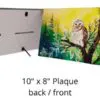00 8x10 & 10x8 Plaque showing optional post example
