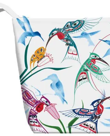 Garden of Hummingbirds 9.1" x 6.9" Small Tote Bag by Artist Richard Shorty