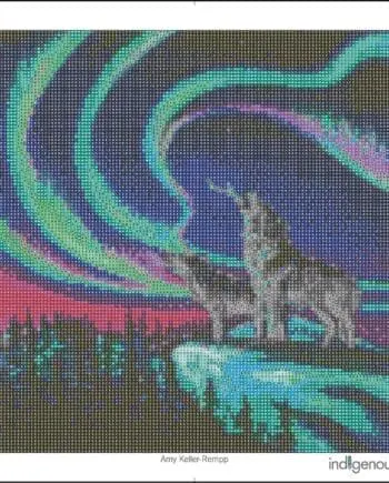 Sky Dance – Wolf Song 19.7" x 15.75" Diamond Art Kit by Artist Amy Keller-Rempp