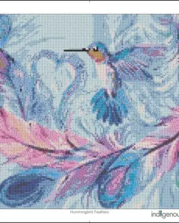 Hummingbird Feathers 19.7" x 15.75" Diamond Art Kit by Artist Carla Joseph