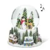 6" Large Village with Snowman & Reindeer Musical Snow Globe