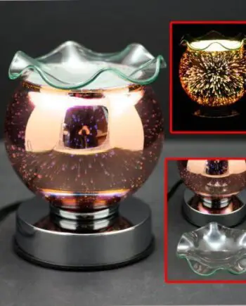 6" Fireworks Design Glass Touch Sensor Lamp with Scented Wax Glass Holder