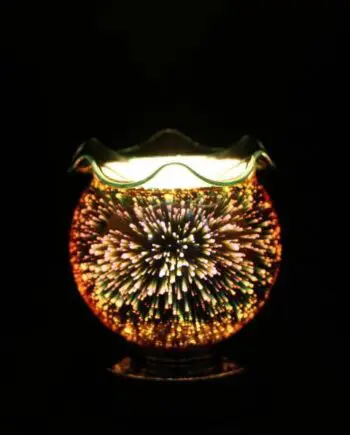 6" Fireworks Design Glass Touch Sensor Lamp with Scented Wax Glass Holder