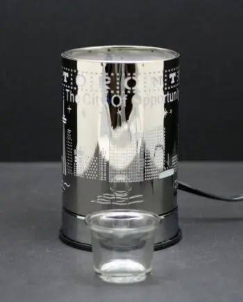 7" Silver Toronto Scenery Touch Sensor Light with Scented Wax Glass Holder