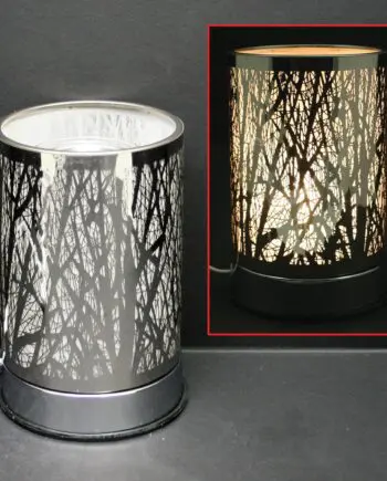 7" Silver Forest Touch Sensor Lamp with Scented Oil Holder