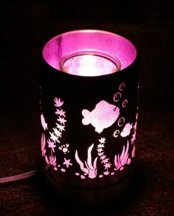 6.5" Pink Seaworld Touch Sensor Light with Scented Wax Glass Holder