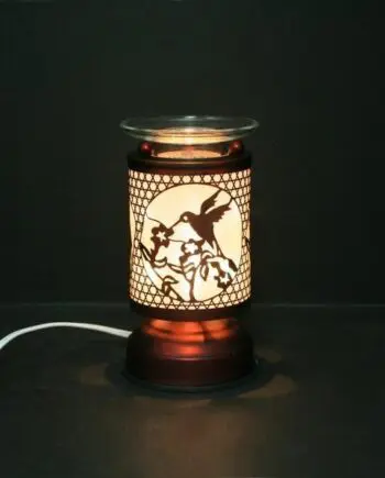 6.5" Hummingbird Copper Finish Touch Sensor Lamp with Scented Wax Glass Holder