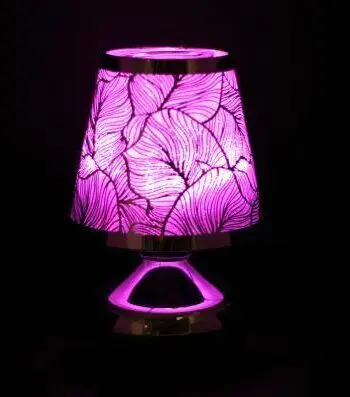 9" Feather Design with Rotary Switch LED Touch Sensor Lamp with Scented Oil Holder