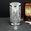 9.5"Silver Feather Touch Sensor Light with Scented Wax Glass Holder