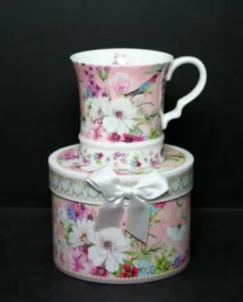 16 oz. Bird & Flora Bone China Mug with Gift Box