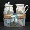 Peacock Design Bone China Creamer and Sugar Bowl Set