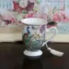 10 oz. Peacock Design Bone China Royal Mug in a Gift Box