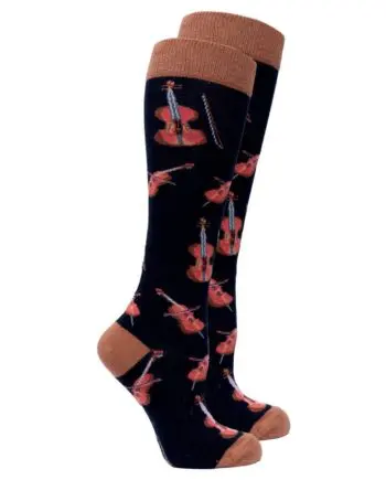 "Violin" Women's Knee High Socks by Socks n Socks