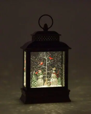 10.4" Snowman & Trees LED Water Lantern