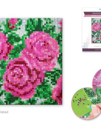 6.3" x 6.3" Rose Bush Diamond Art Kit by Craft Medley