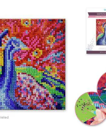 6.3" x 6.3" Peacock Diamond Art Kit by Craft Medley