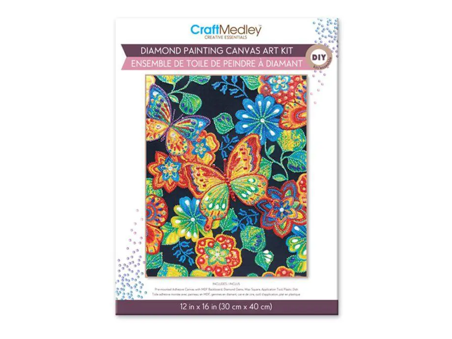 12"x 16" Butterfly Diamond Art Kit by Craft Medley