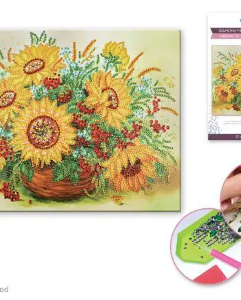 12"x 16" Sunflower Pot Diamond Art Kit by Craft Medley