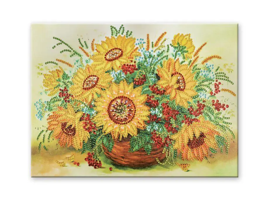 12"x 16" Sunflower Pot Diamond Art Kit by Craft Medley