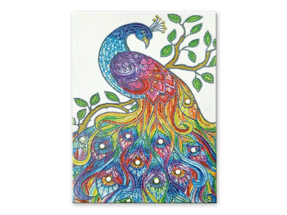 12"x 16" Peacock Diamond Art Kit by Craft Medley