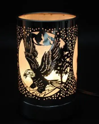 7" Silver Eagle Design Touch Sensor Light with Scented Wax Glass Holder