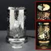 7.5" Silver Butterfly Carousel Touch Sensor Light with Scented Wax Glass Holder