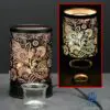 7.5" Secret Garden Black Style Aluminum Touch Sensor Lamp with Scented Wax Glass Holder