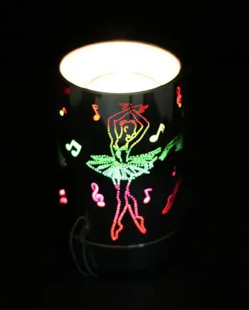 7" Rainbow Ballet Dancer Design Touch Sensor Light with Scented Wax Glass Holder